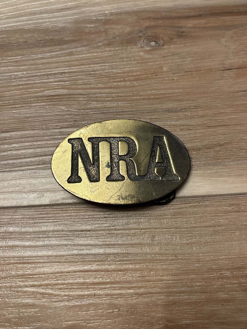 Vintage 1982 NRA National Rifle Association Brass Belt Buckle